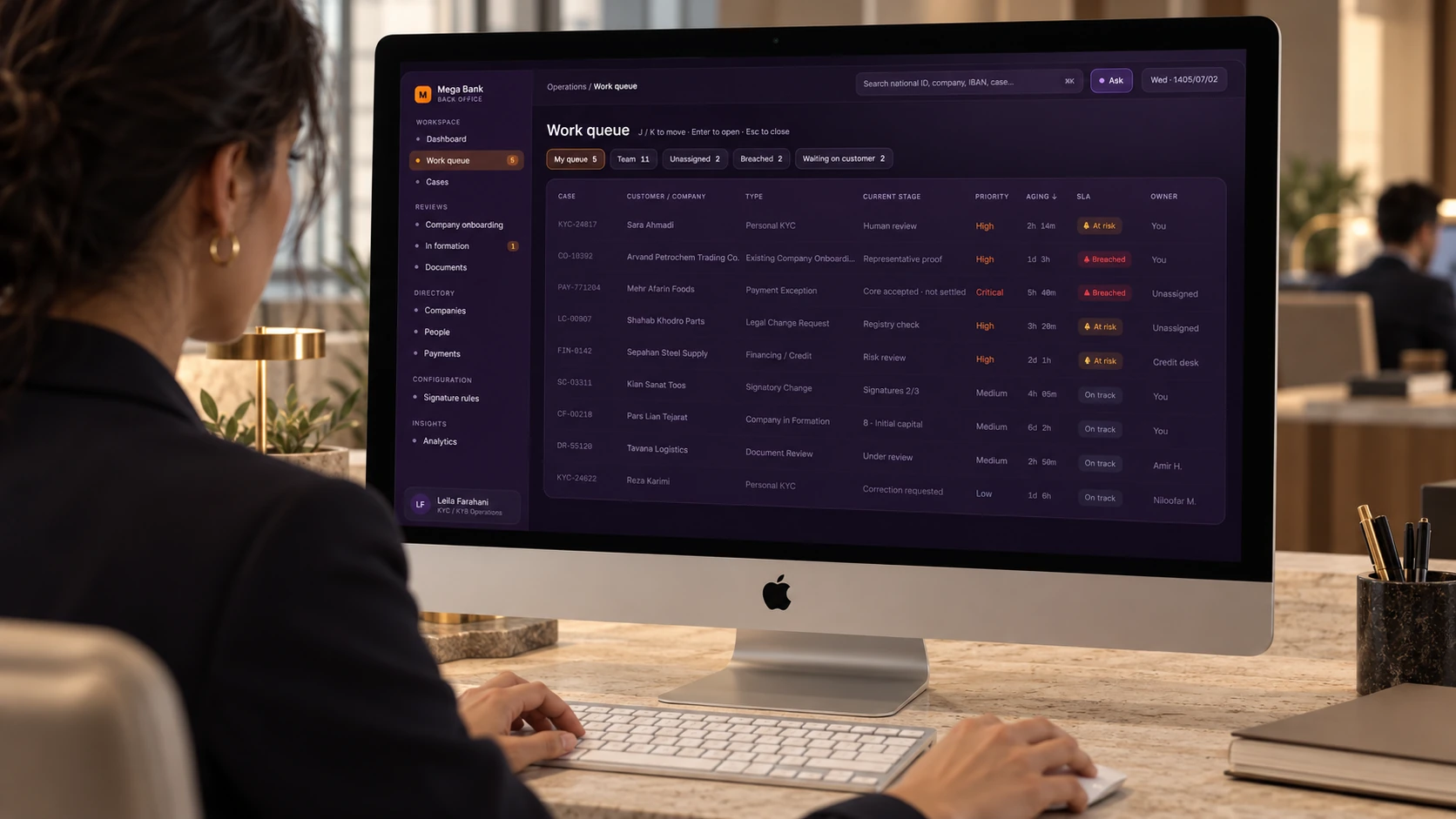 Mega Bank Back Office project preview